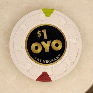 OYO Casino Chip Las Vegas $1 Lucky Gift Charm Coin Card Protector Gamble